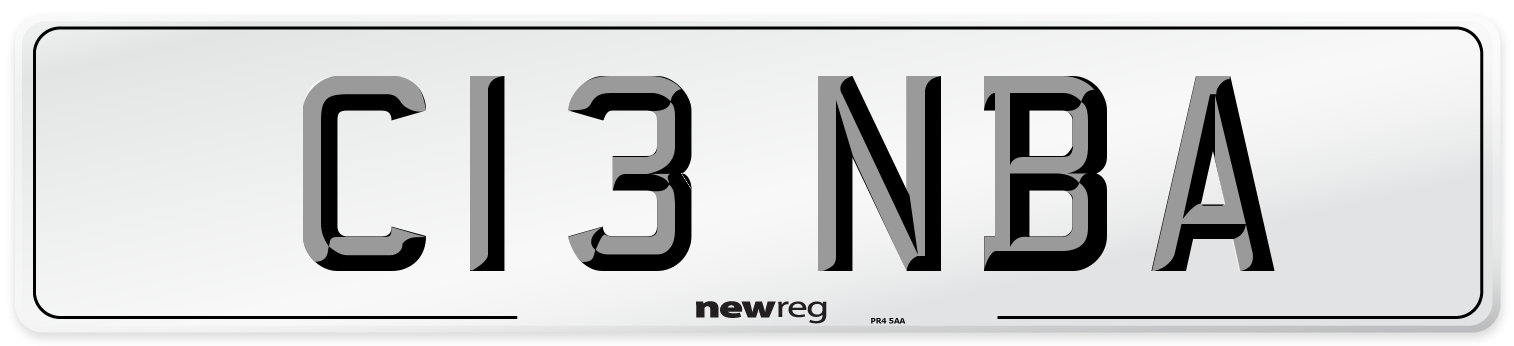C13 NBA Number Plate from New Reg